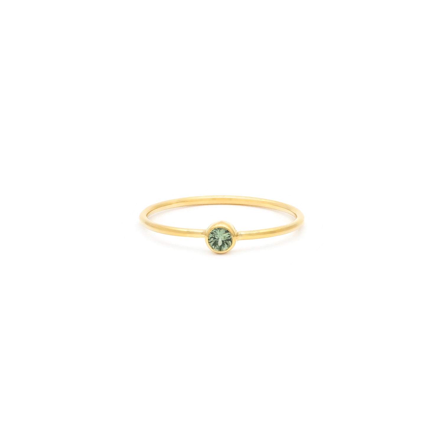 Petite Round Green Sapphire Ring