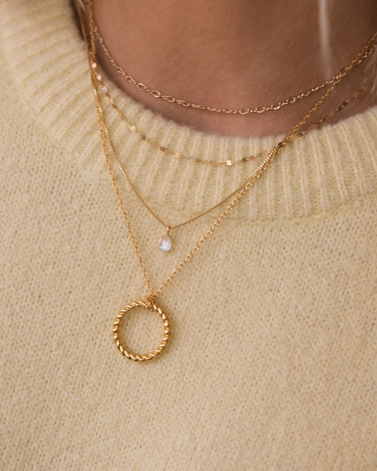 Sofia Slice Moonstone Necklace