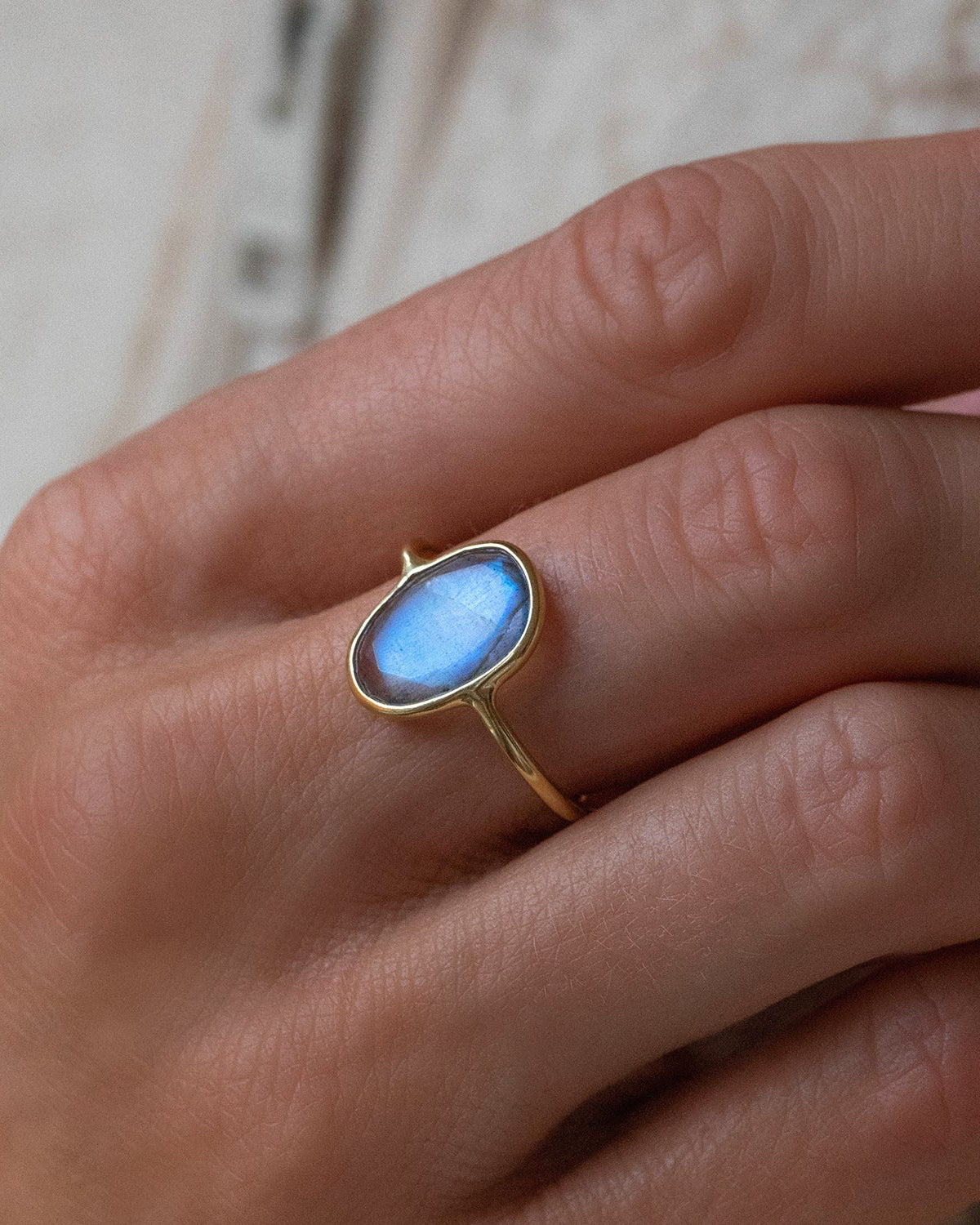 Selena Slice Labradorite Ring