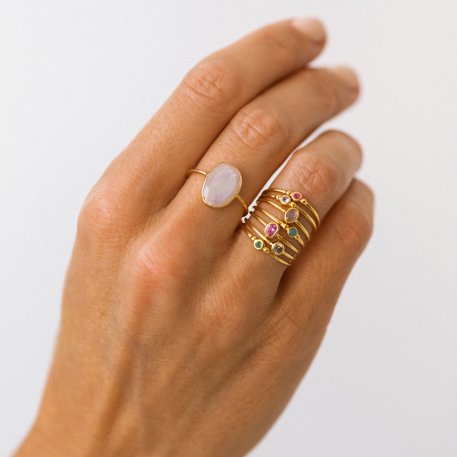 Selena Slice Moonstone Ring