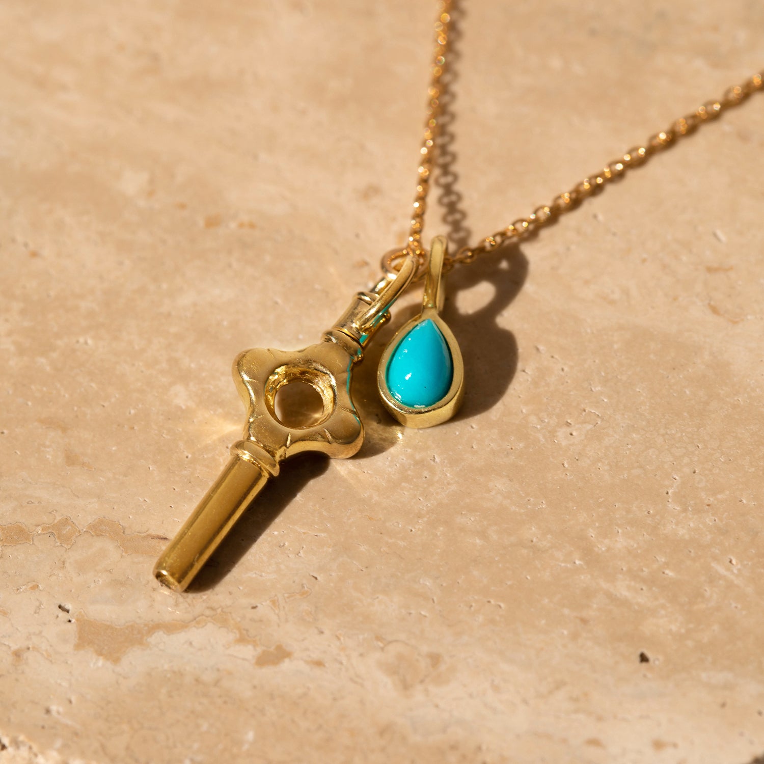 Turquoise Small Teardrop Gem Charm