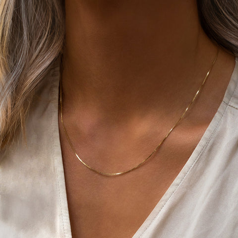 Box Chain Necklace | 14k Gold