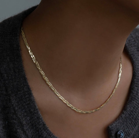 Leah Alexandra Fine Shimmer 3 Layer Necklace 10k Yellow Gold