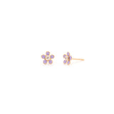 Daisy Studs | 10K Gold & Purple Enamel