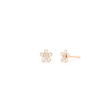 Daisy Studs | 10K Gold & White Enamel