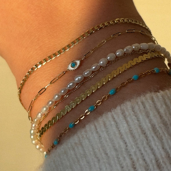 Candy Chain Anklet | Turquoise & Goldfill