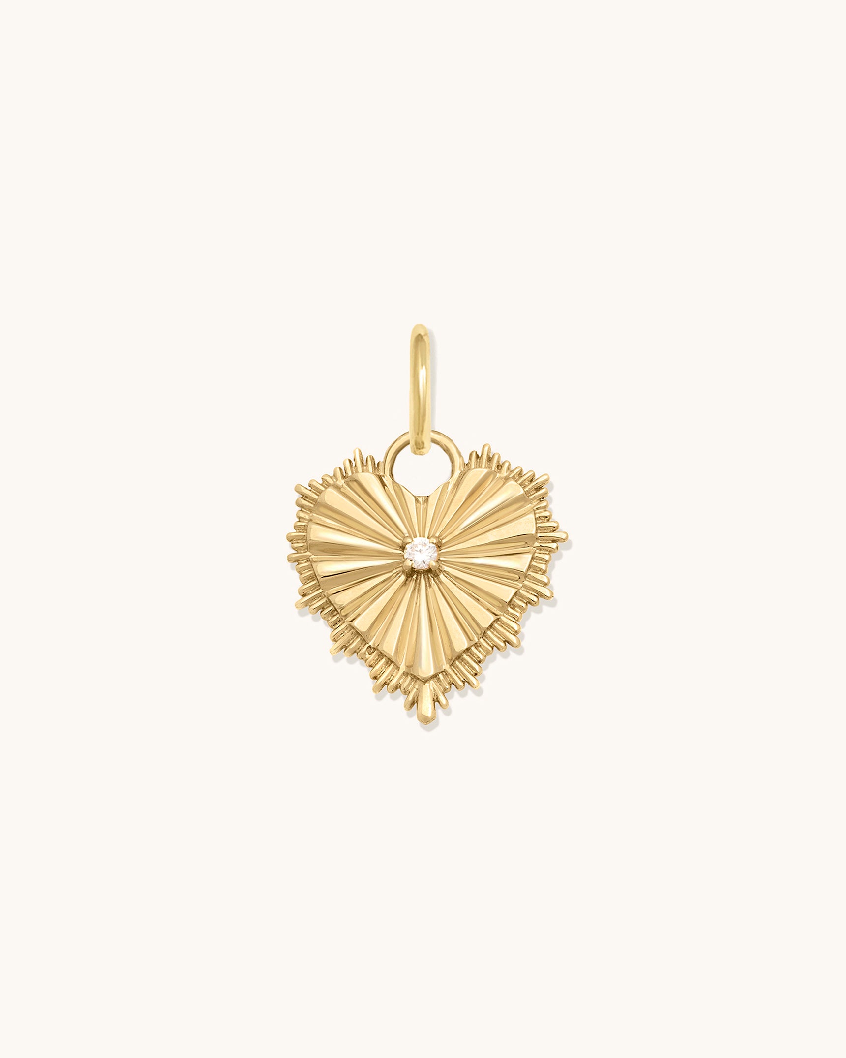 Radiating Heart 10K Gold Pendant