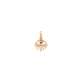 Evil Eye Ray Pendant | 14k Gold, Sapphire & Diamond