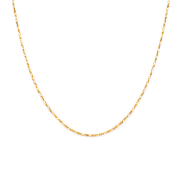 Figaro Chain Spark Necklace | 14k Gold