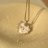 Radiating Heart Necklace | Gold & CZ