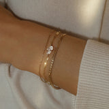 Toi Et Moi Bracelet | 14K Gold & White Topaz