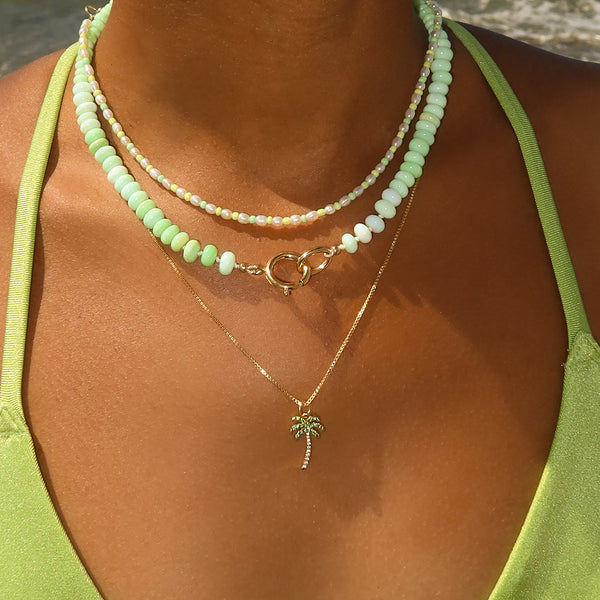 Gemstone Necklace | Bright Lime Opal