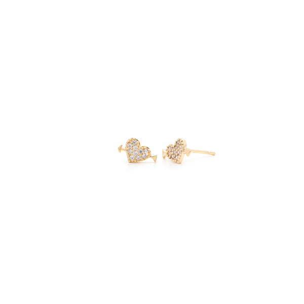 Cupid Studs | 10K Gold & CZ