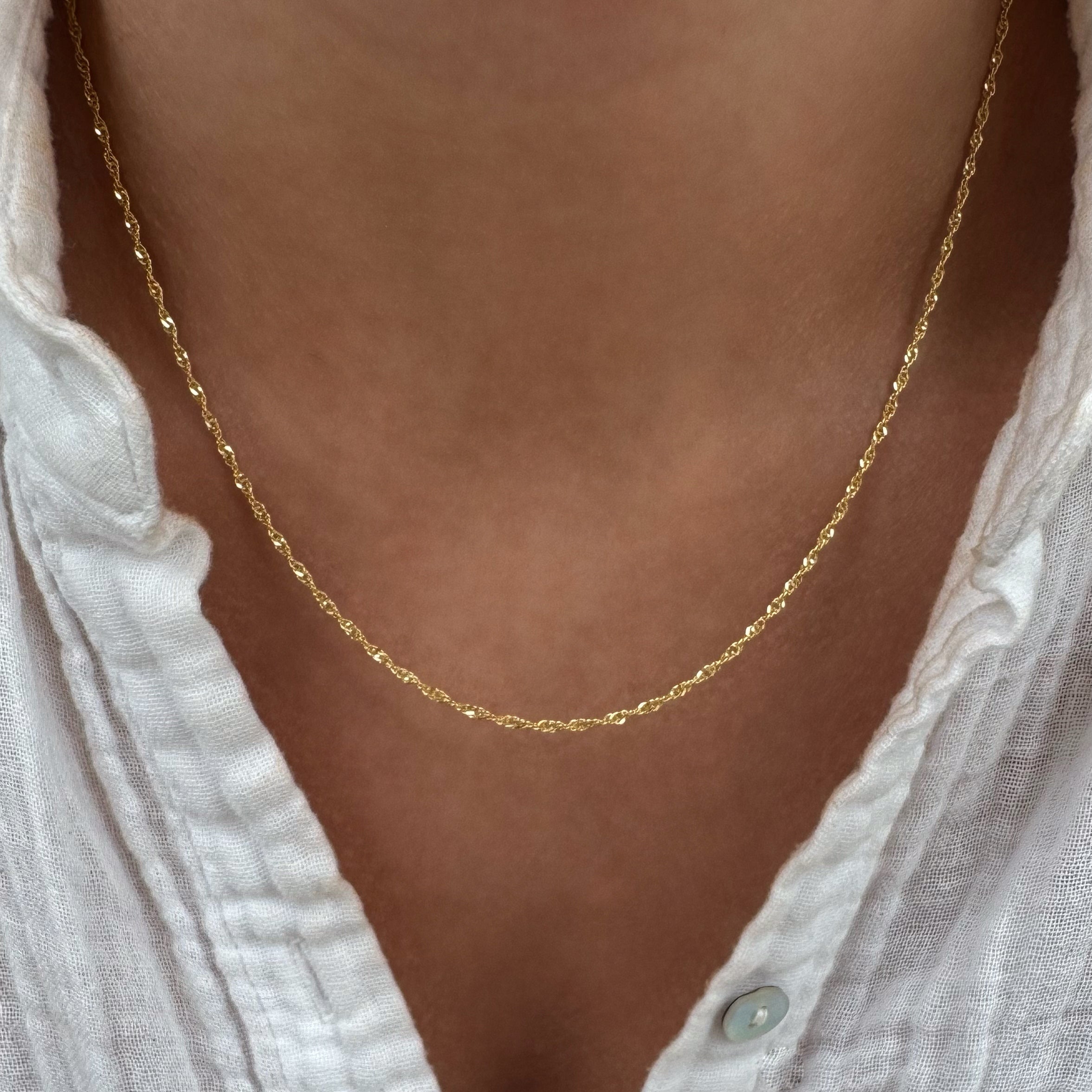 NEW【leah alexandra】SINGAPORE CHAIN NECKLACE ★純14金 Singapore Chain Necklace