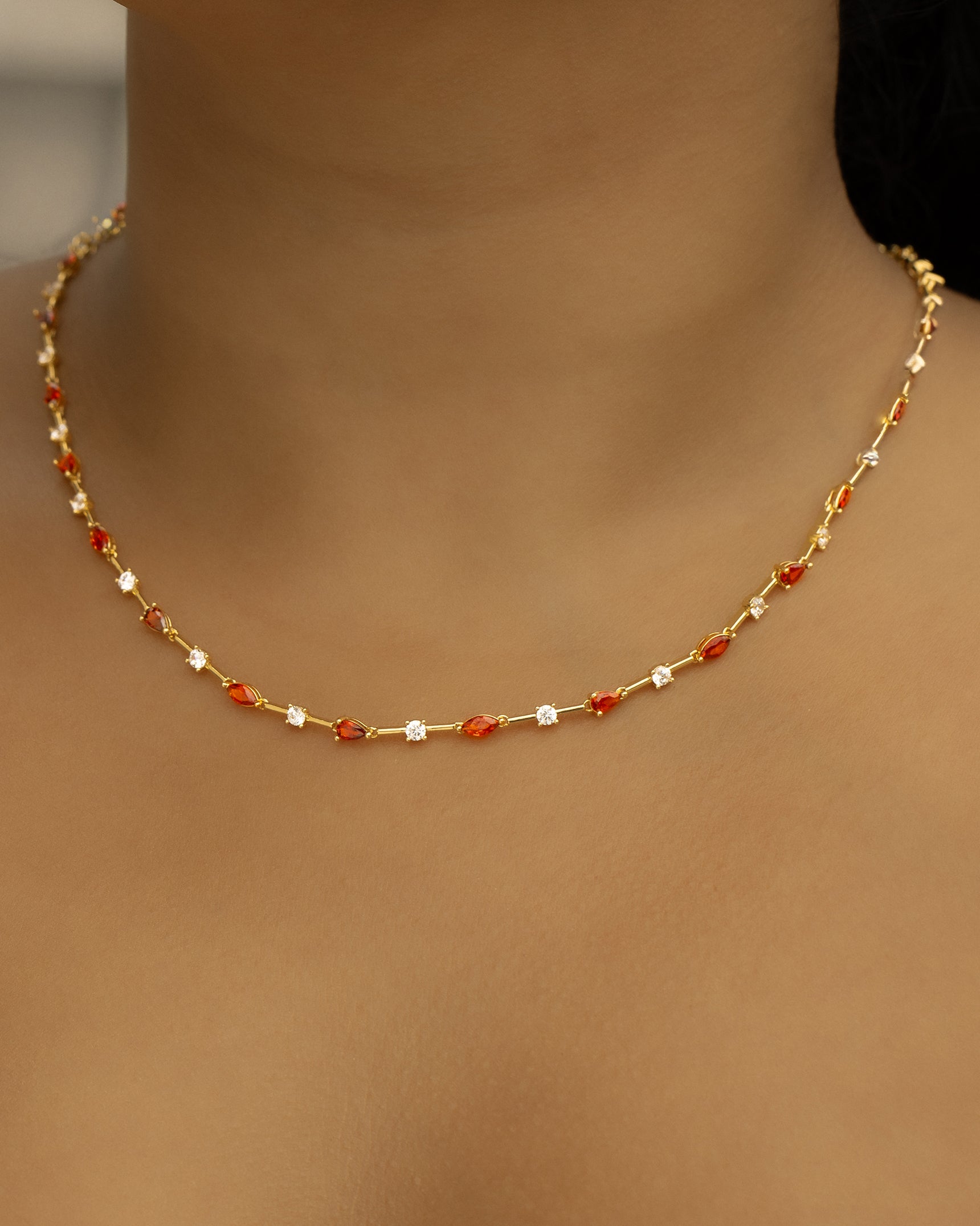Amber Tennis Necklace