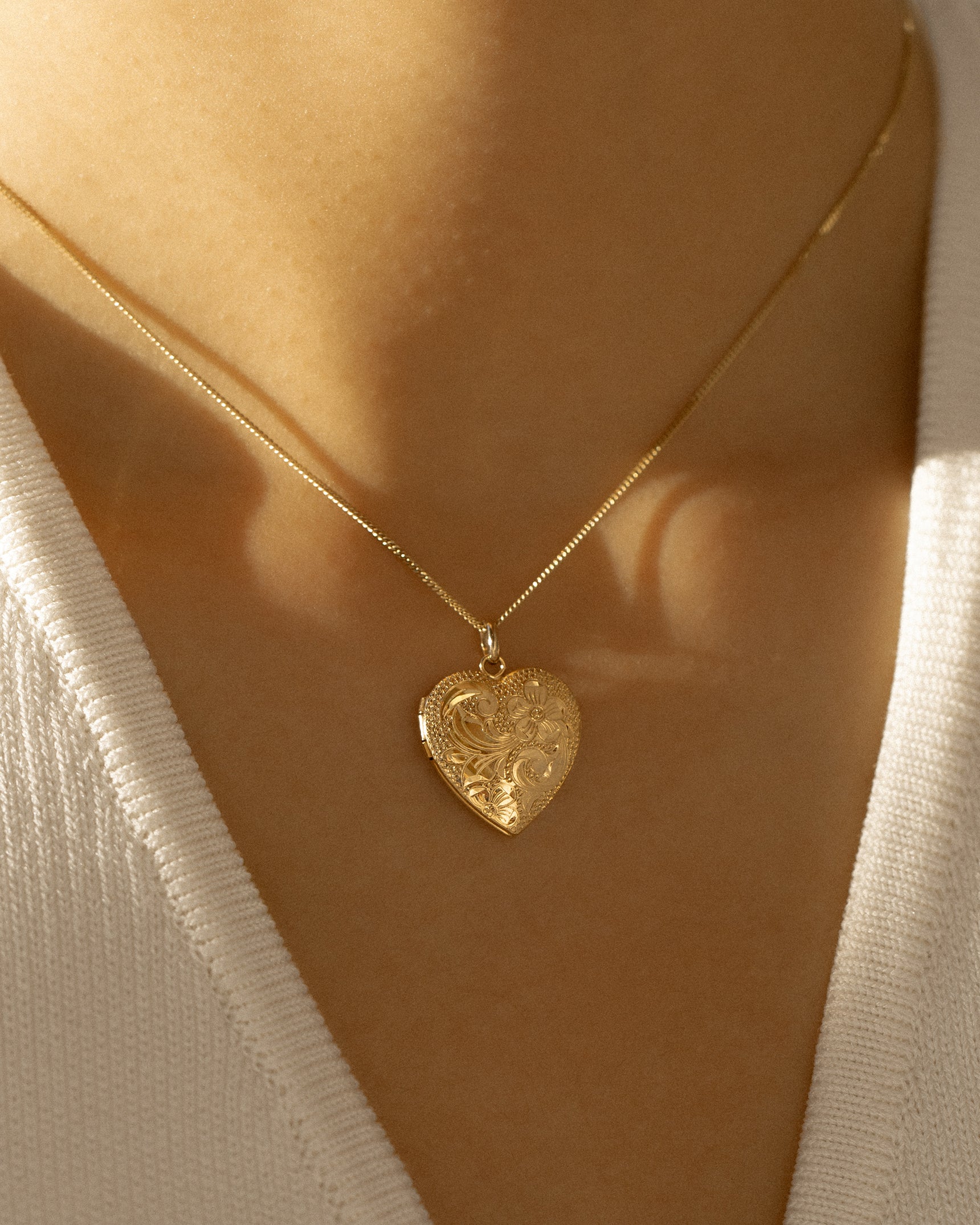 Antique Floral Heart Locket