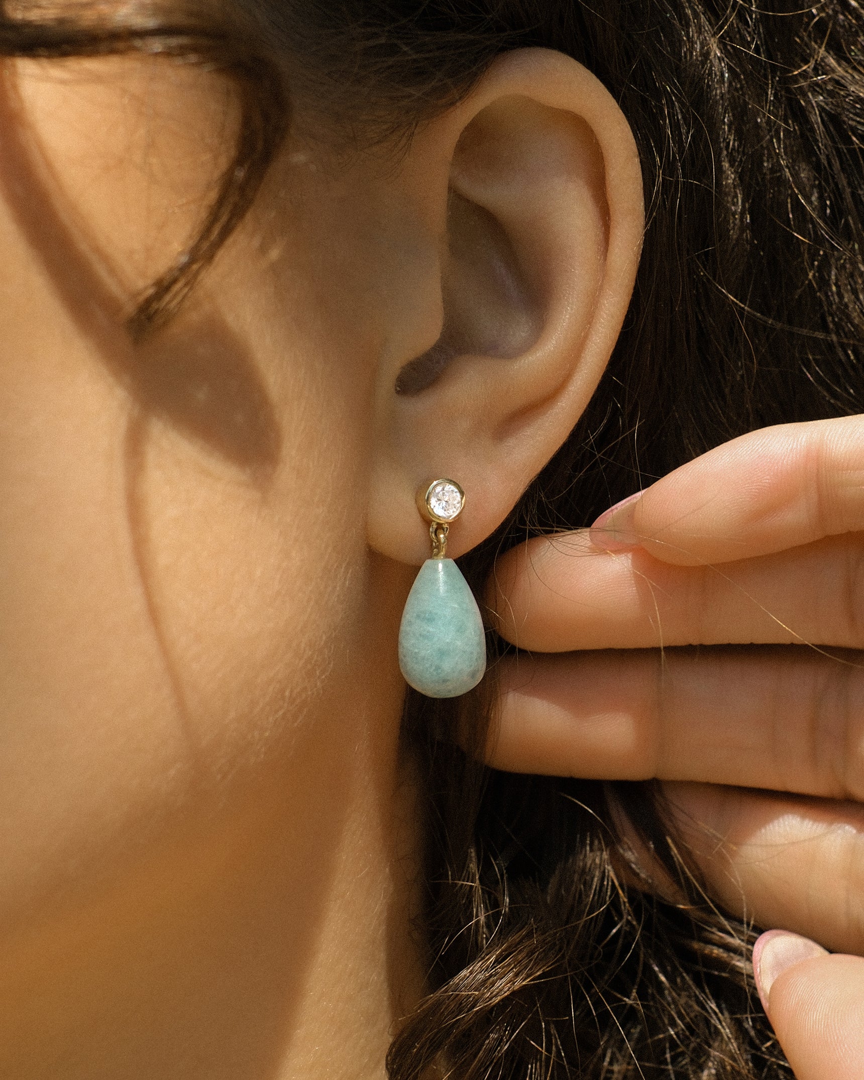Ava Aquamarine Drop Earrings