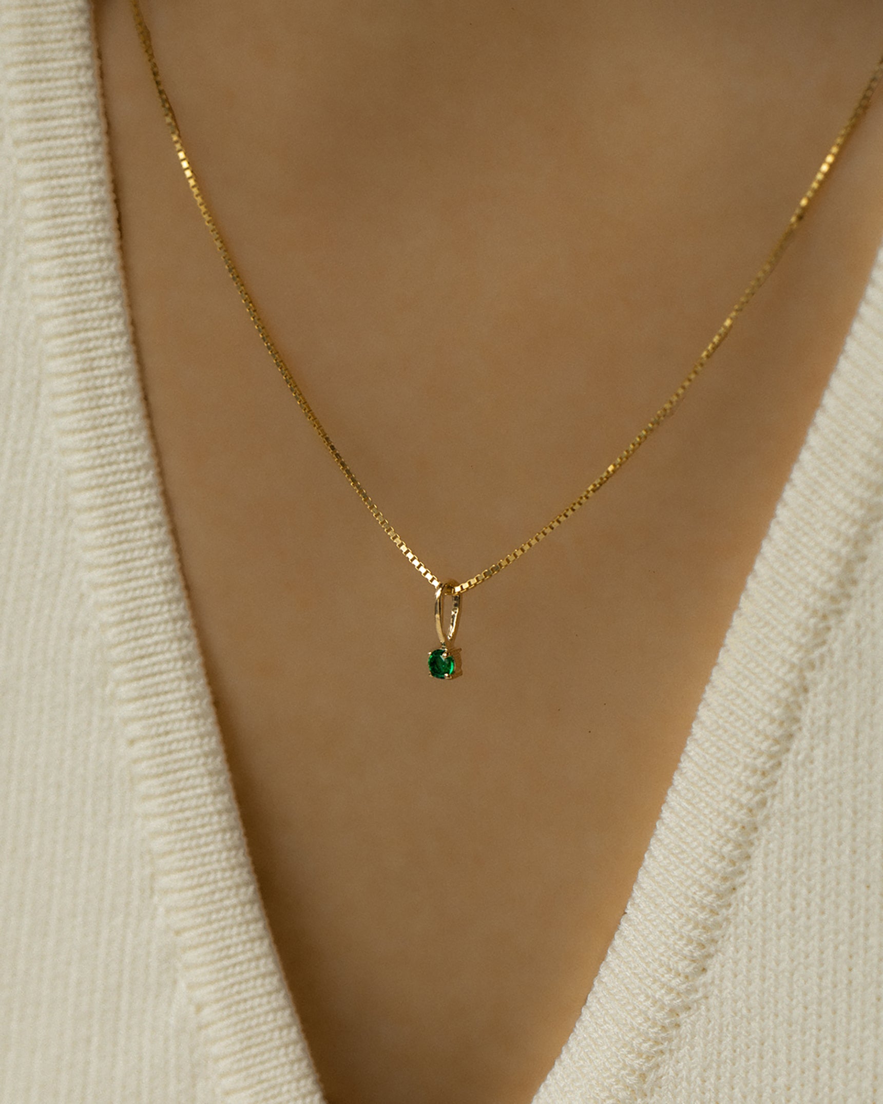 Emerald Birthstone Necklace