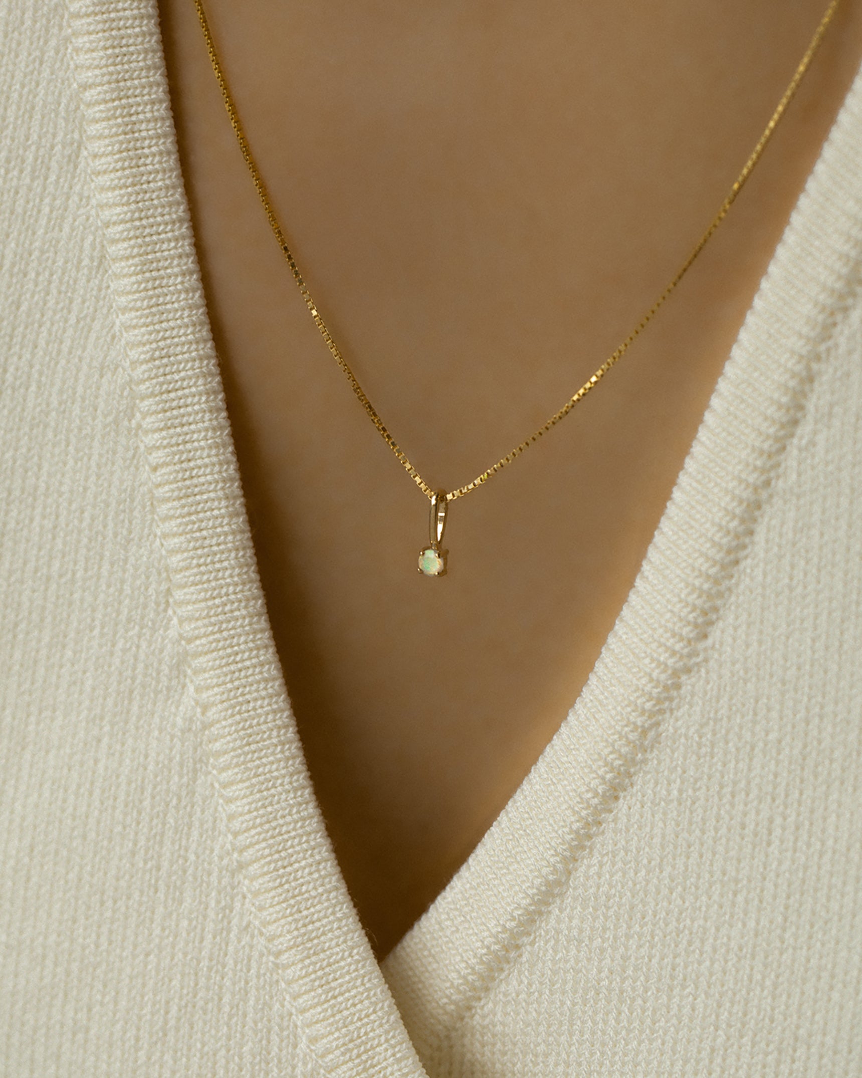 Opal Birthstone Necklace