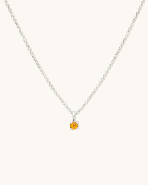 Birthstone Necklace | Silver & Citrine