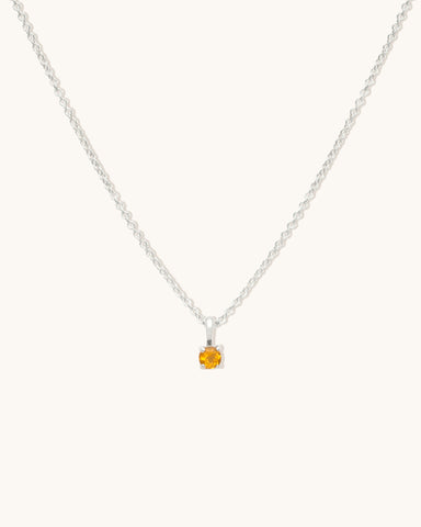 Birthstone Necklace | Silver & Citrine