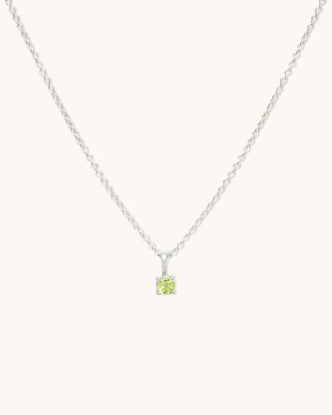Birthstone Necklace | Silver & Peridot