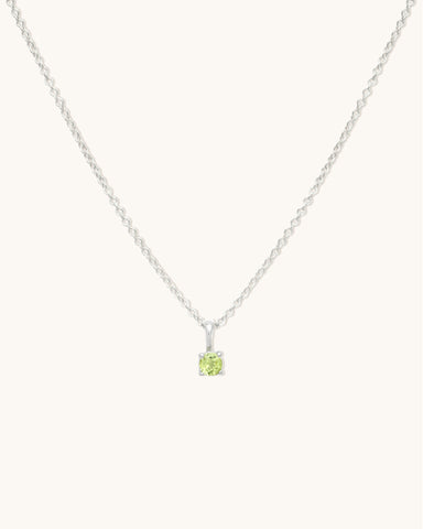 Birthstone Necklace | Silver & Peridot
