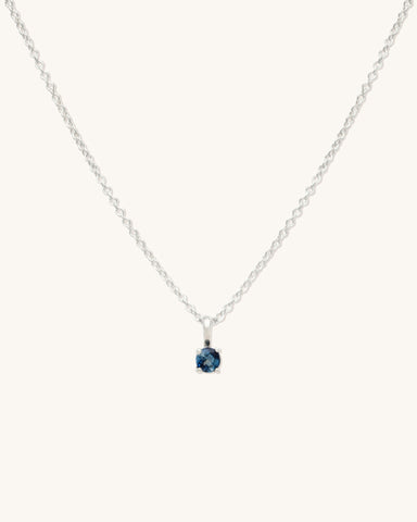 Birthstone Necklace | Silver & Sapphire