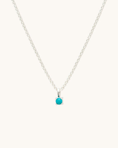 Birthstone Necklace | Silver & Turquoise