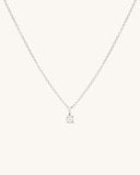 Birthstone Necklace | Silver & White Topaz