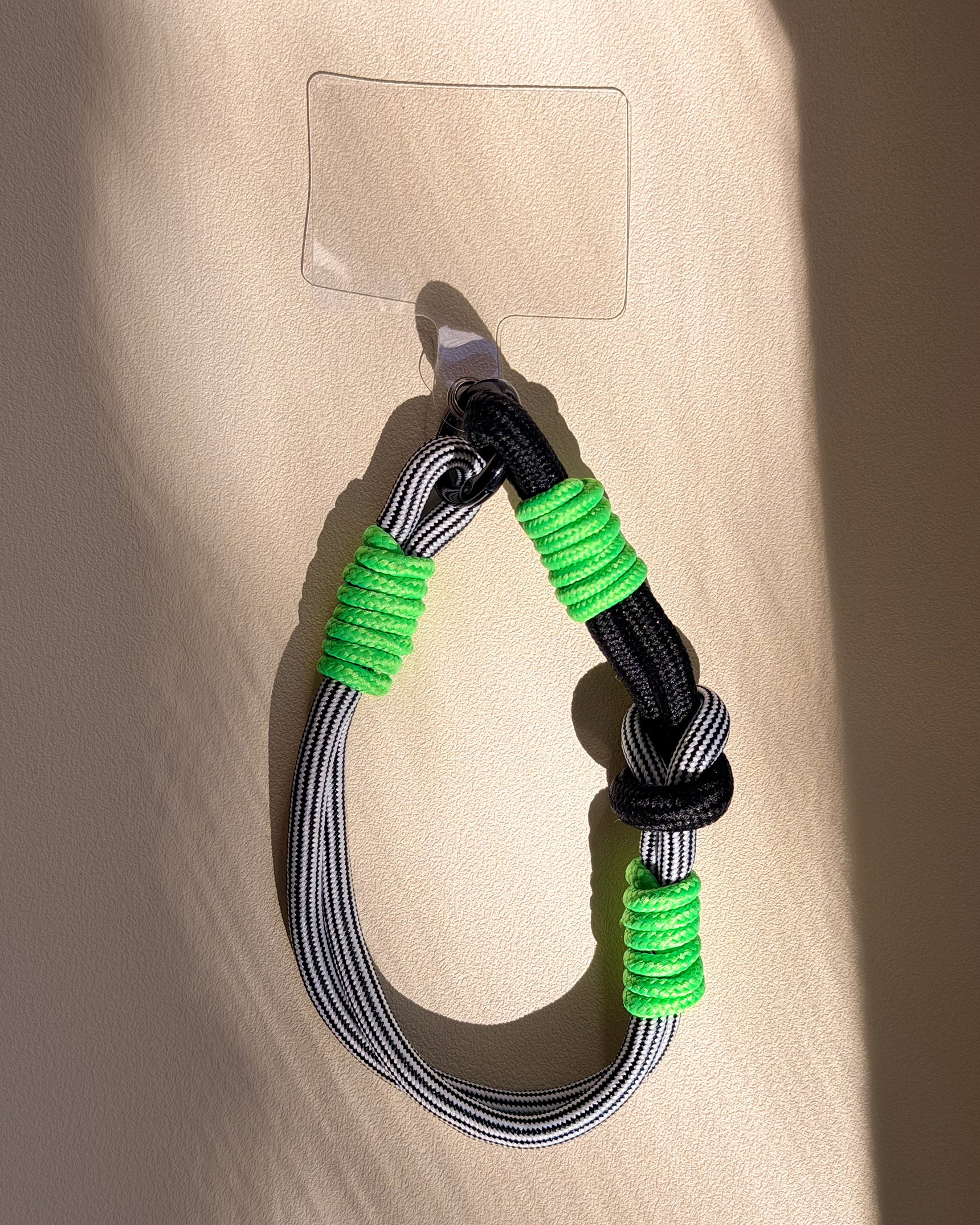 Braided Green & Black Nylon Phone Wristlet