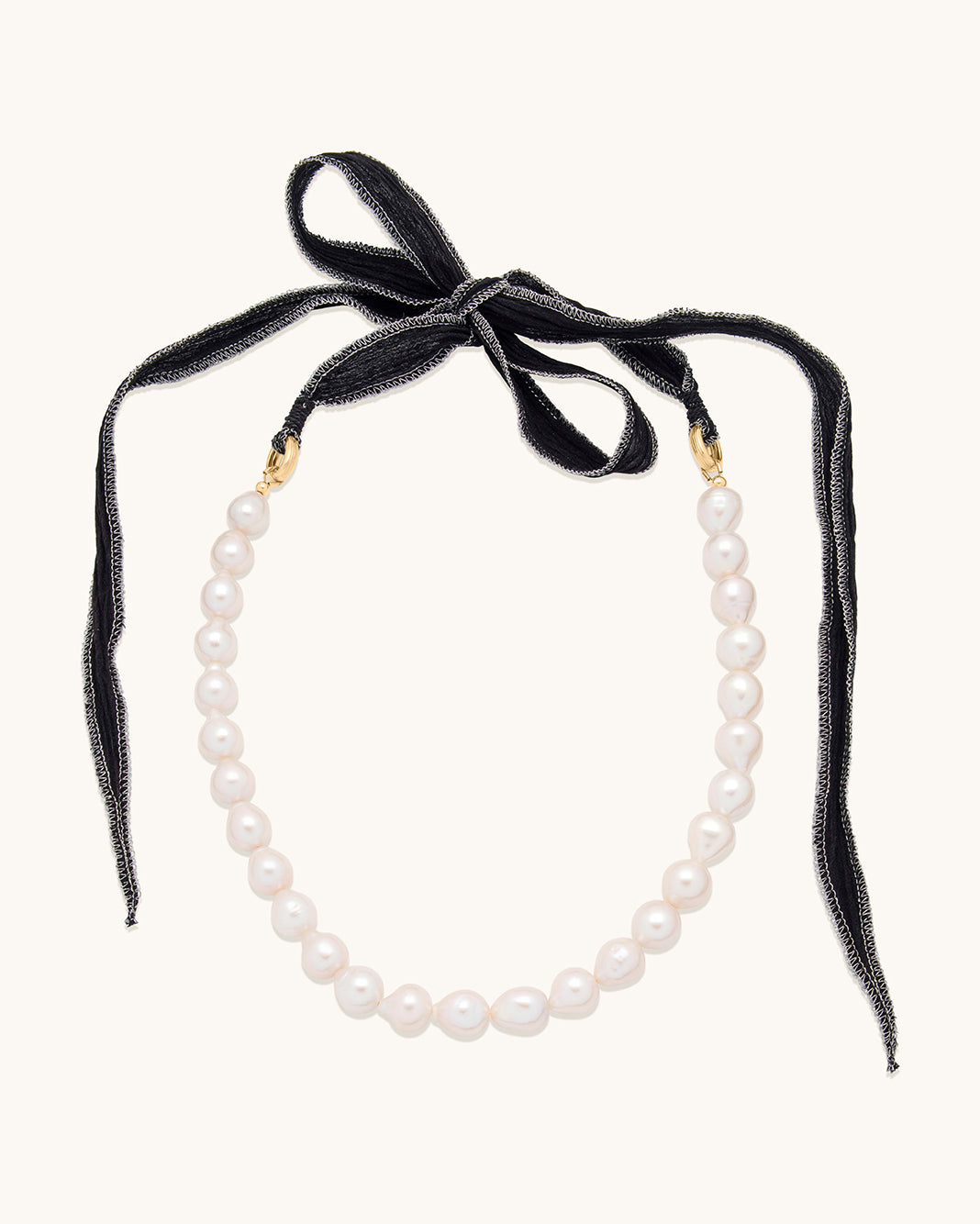 Black Silk Bow Necklace