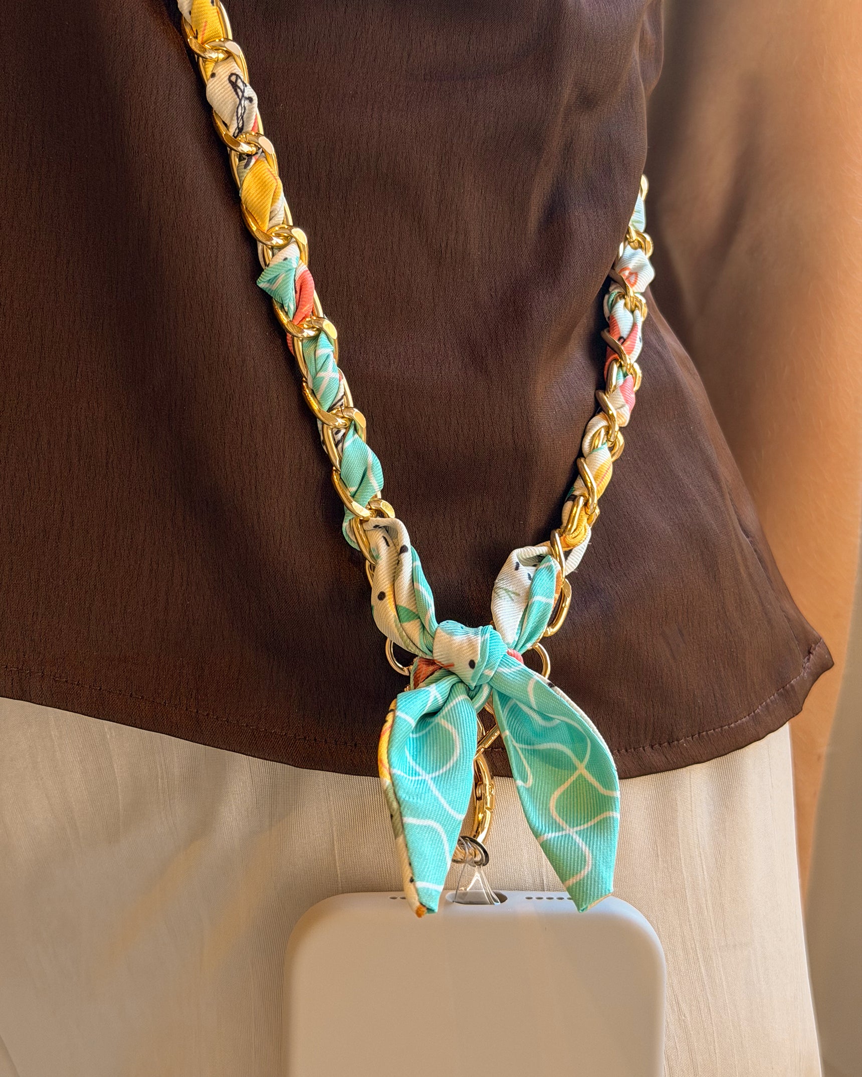 Autumn Blue Crossbody Phone Strap