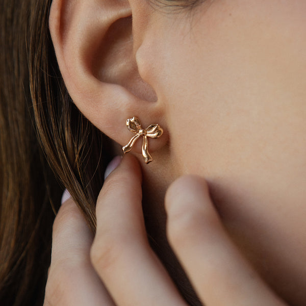 Bow Petite Earrings | Gold