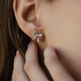 Bow Petite Earrings | Silver