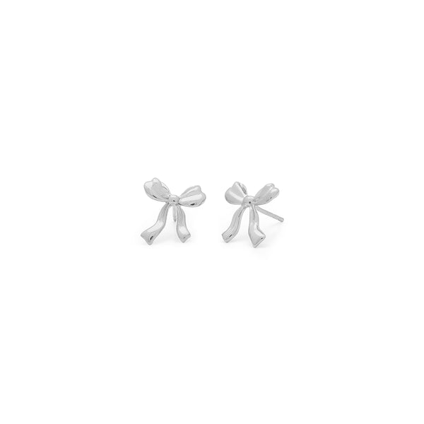 Bow Petite Earrings | Silver