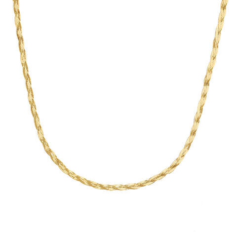Braided Herringbone Necklace | 10k Gold