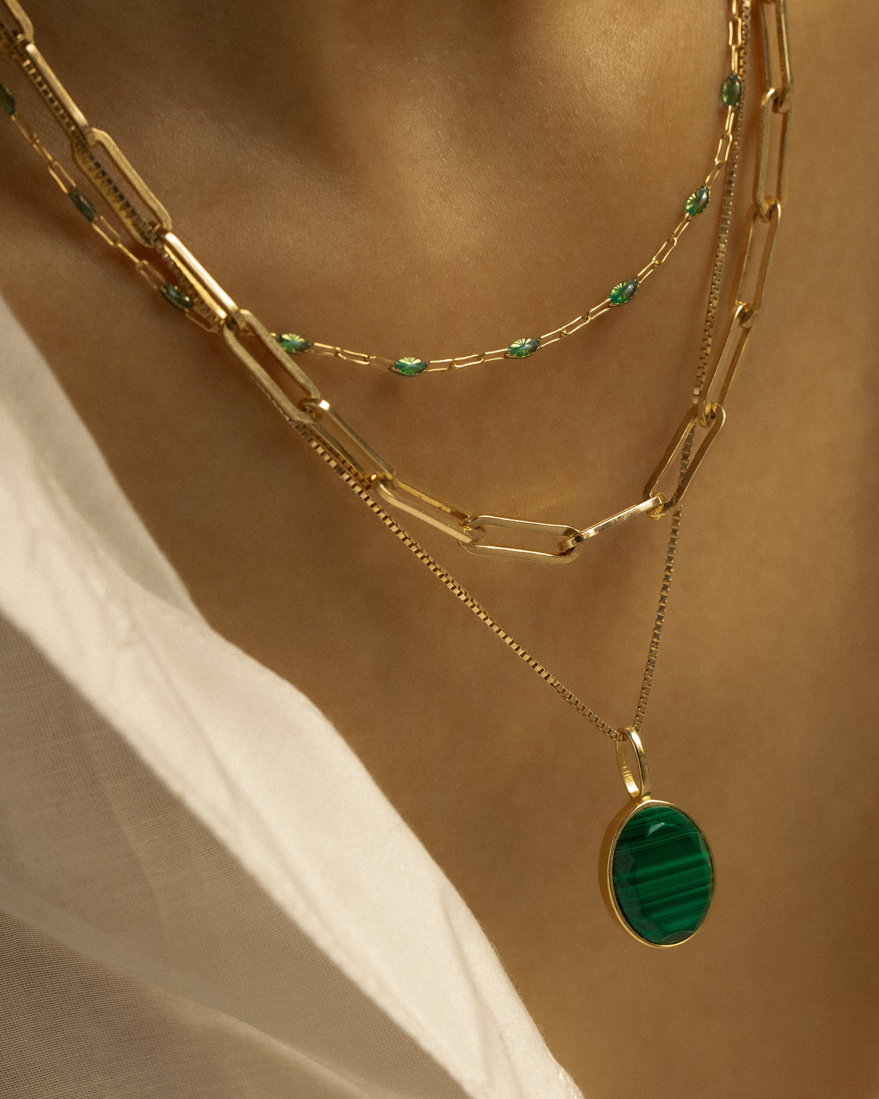 Cameo Malachite Pendant