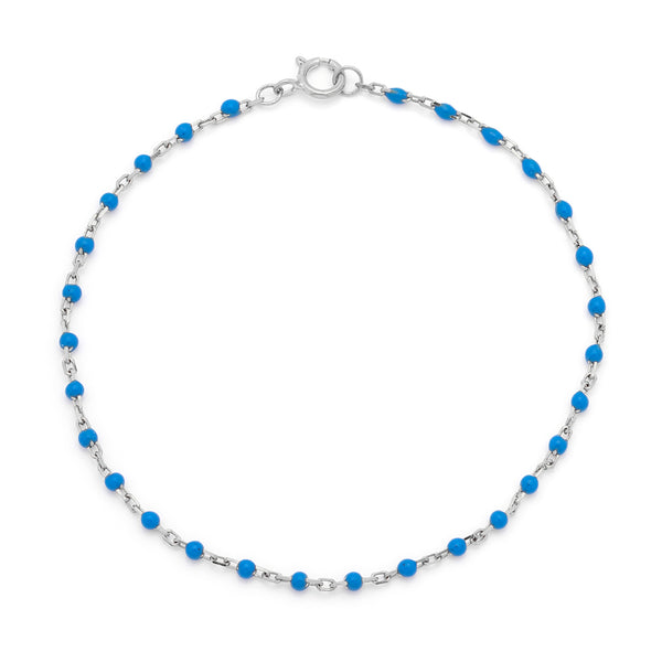 Candy Chain Anklet | Azul & Silver