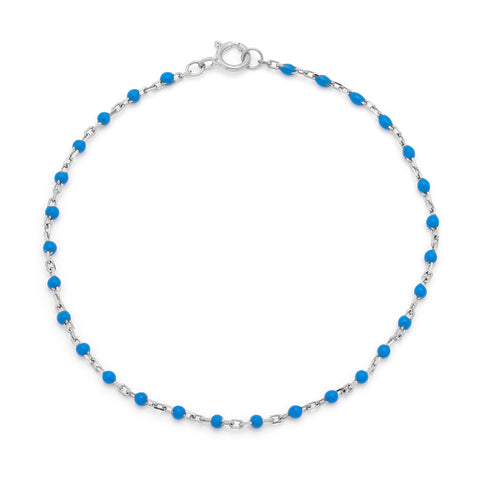 Candy Chain Anklet | Azul & Silver