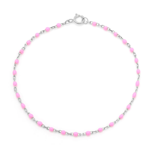 Candy Chain Anklet | Bubblegum & Silver