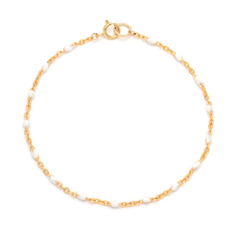 Candy Chain Anklet | Coconut & Goldfill