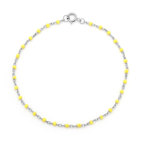 Candy Chain Anklet | Lemon & Silver