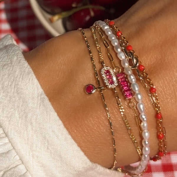 Candy Chain Anklet | Cherry & Goldfill