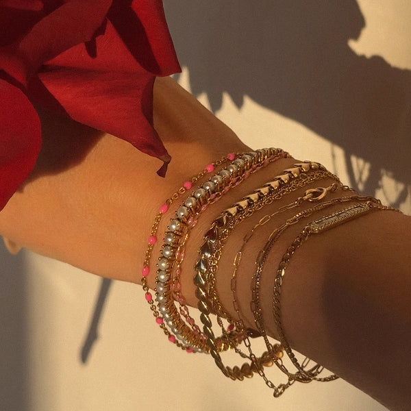 Candy Chain Anklet | Hot Pink & Goldfill