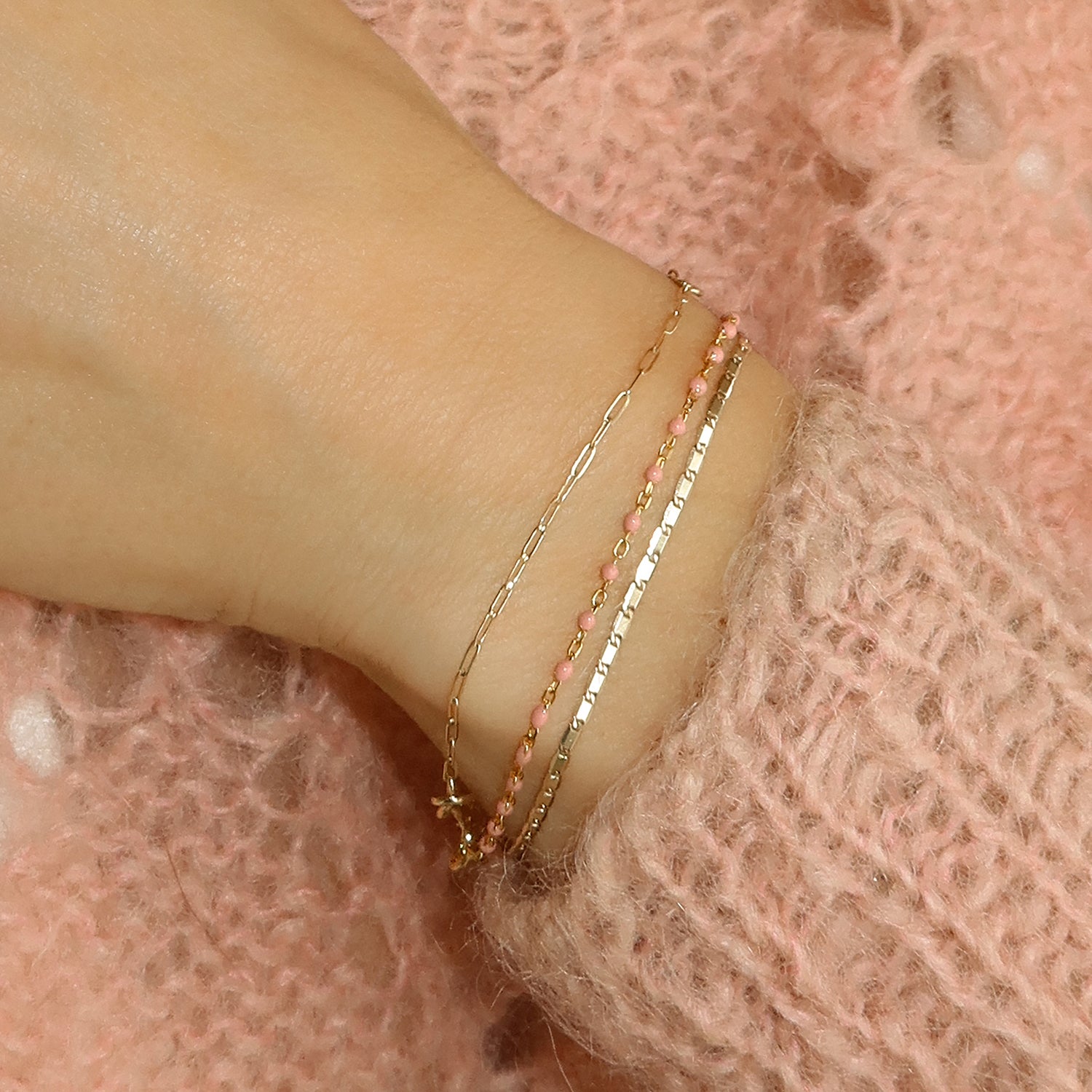 Peach Fuzz Candy Chain Bracelet