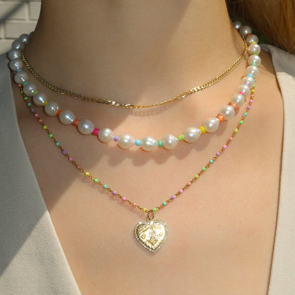 Candy Chain Necklace | Rainbow & Silver