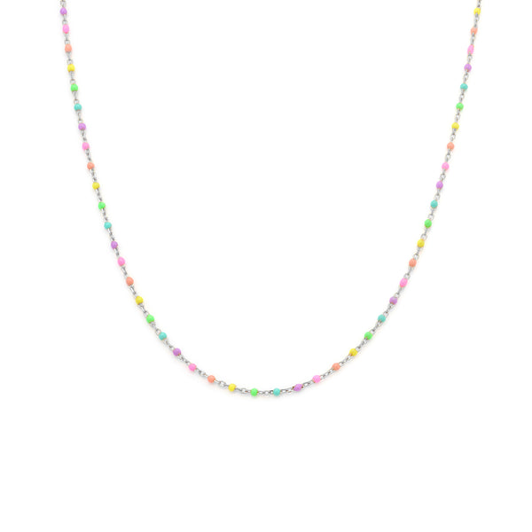 Candy Chain Necklace | Rainbow & Silver