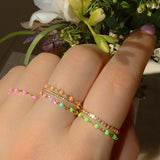 Candy Chain Ring | Lime & Gold