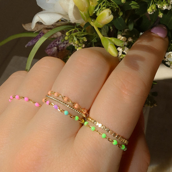 Candy Chain Ring | Rainbow & Silver